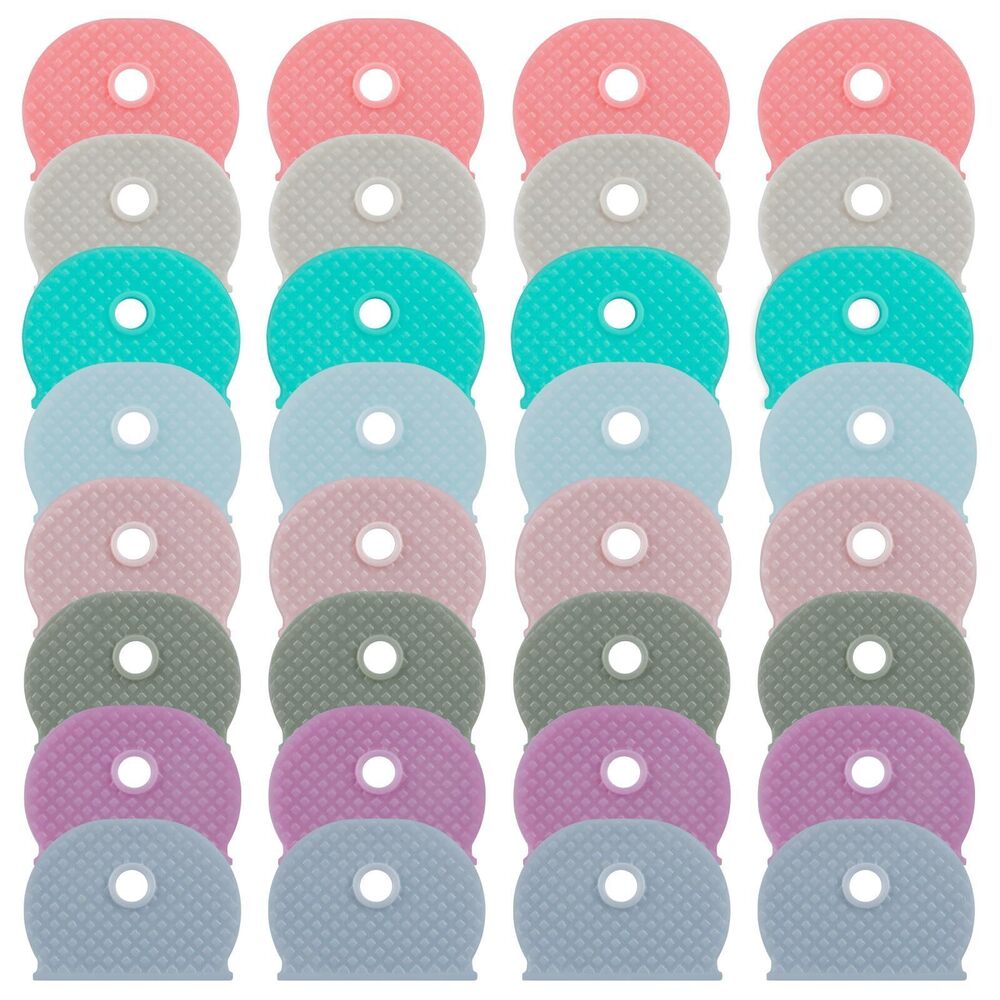 9239 32 Pcs Key Covers Caps, 1" Key Identifiers, Soft Stretchy Key Covers